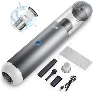 Minthouz Aspirabriciole Senza Fili Auto, 17000Pa Mini Aspirapolvere Portatile e a Carica Rapida con 120W ad Alta Potenza, Aspiratore Auto Potente 3 In 1 con cavo Type-C e luce LED/SOS per auto/casa