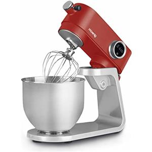 H.Koenig KM124 - Robot da cucina professionale, multifunzione, 5 l, in acciaio inox rosso opaco, potente, 800 W, 8 velocità
