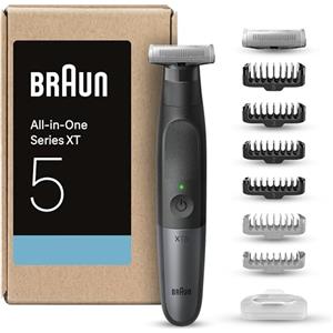 Braun Regolabarba Uomo E Rasoio Elettrico Barba E Corpo Series X, Con Innovativa Lama 4D E Protezione SkinShield, Testina Flessibile A 2 Direzioni Per Rasatura Rapida, Impermeabile, Senza Fili, XT5270