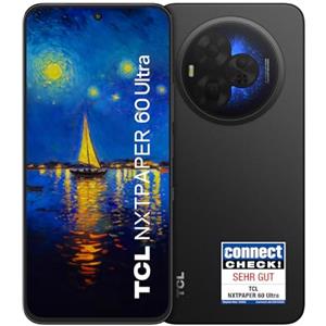 TCL NXTPAPER 60 Ultra - Smartphone 5G con schermo NXTPAPER 4.0 Natural light 7,2 FHD+, 256GB, RAM 12GB+12GB Expansion, CPU Dimensity 7400, AI support, Camera 50MP zoom 6X OIS, Batt. 5200mAh, Nero