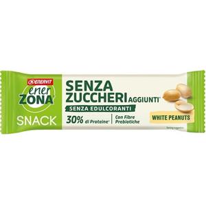 EnerVit EnerZona Snack Arachidi Cioccolato Bianco 33g - Barretta Proteica con Copertura Bianca al Latte