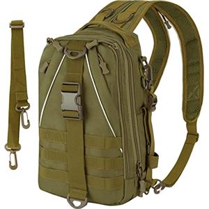 THKFISH Zaino da Pesca 10L Borsa da Pesca con Rod Holder Zaini da Hiking Zaino all'aperto con Tracolla Rimovibile Zaini Campeggio, per 3 * 3600 Cassa di Pesca Khaki