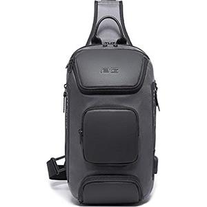 FANDARE Zaino Monospalla Grande Capacità Borsa a tracolla Uomo Sling Bag Business Borsello a tracolla Zaino Spalla Borsa a Spalla per Trekking Ciclismo Viaggio Sports Durevole Poliestere Grigio