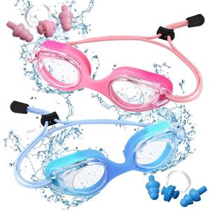Tadpolez 2 Paia Occhialini da Nuoto Per Bambini,Occhialini Piscina Anti Appannamento,Occhialini Nuoto Unisex,Occhialini Piscina Bambino Regolabili,Per Bambini Dai 3 ai 14 Anni