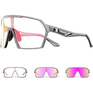 SCVCN Occhiali Ciclismo Fotocromatici Uomo Donna Bicicletta MTB Trasparenti Occhiali da Sole Sportivi Corsa Baseball - S327