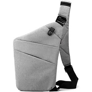 FANDARE Zaino Monospalla da Uomo Antifurto Borsa a Spalla Sling Crossbody Bag Borsa Tracolla Piccolo Zainetto Borsello a Spalla Borse a Zainetto per lavoro Trekking Ciclismo Viaggio Sports Grigio