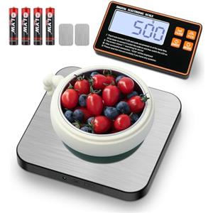 Farerkass Bilancia da Cucina 10kg, Bilancia Cucina Digitale con Display LCD, Cucina elettronica Alta Precisione 1g, Bilancia digitale in acciaio inossidabile, Bilancia Elettronica con Funzione Tare