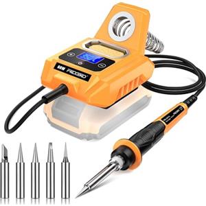 FrogBro Stazione Saldatore a Batteria per Makita 20V Max Batteria, Temperatura Regolabile 100-500℃, Saldatore Portatile con 6 Punte e Display LED per Riparazioni Fai da Te (Batterie non Incluse)