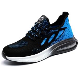 HYCOPROT Scarpe Antinfortunistiche Uomo Donna Scarpe da Ginnastica con Punta in Acciaio Scarpe da Lavoro Traspiranti Leggere Cuscino d'Aria Scarpe con Sportive di Sicurezza