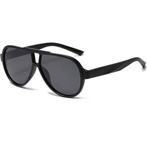 YAMEIZE Retro Pilot Doppio Ponte Occhiali da Sole - per le Donna Uomo Classico Stile Vintage UV400 Protezione Rotonda Occhiali di Guida