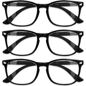 CCVOO confezione da 3 occhiali da lettura per donne e uomini con filtro luce blu occhiali ottici aiuto alla lettura per donne e uomini