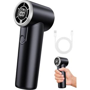 OBEST Ventilatore manuale, a 5 livelli, schermo con indicatore di alimentazione, funzione di raffreddamento, batteria ricaricabile da 2000 mAh, pieghevole, ventilatore portatile turbo, per viaggi