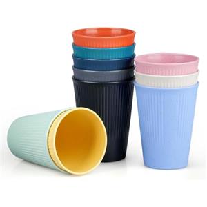 milaosk Bicchieri Plastica Rigida Lavabili 10 Pezzi Tazza Plastica Riutilizzabili Pussabile Tazze Camper per Bambini e Adulti,Senza BPA,per Caffè,Acqua,Latte,Tè