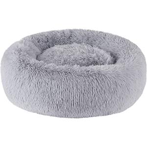 BVAGSS Soft Cuscini Letti Letto per Animali Rotondo Caldo Morbido soffice Peluche Sleeping Sofa per Gatti e Cani XH034 (Diameter:50cm, Light Grey)