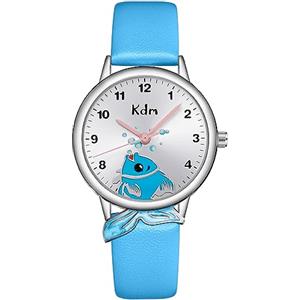 CIVO Orologio da Polso Bambini Analogico: Regalo Educativo Bambini Design Carino - Impermeabile Orologi Quarzo Azzurro Pello Ragazzi e Ragazze
