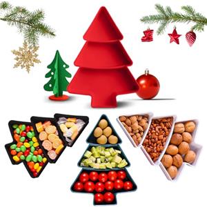 Dwafill Piatto da Portata Natalizio, Dwafill Piatti natalizi, Vassoio Snack, Adatto per Frutta, Snack, Dessert dal Piatti Natale, Servizio Piatti Natale
