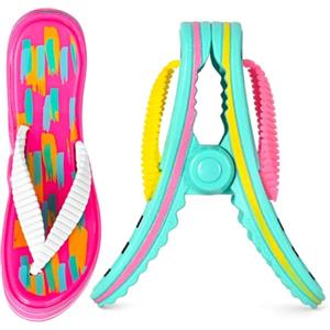 Kezidhp Mollette Antivento XXL per Bucato - 2 Pezzi Grandi in Plastica Resistente per Asciugamani, Coperte, Lenzuola e Vestiti - Prese Forti da 10 cm per Stendibiancheria Esterno/Interno,Clip per telo mare