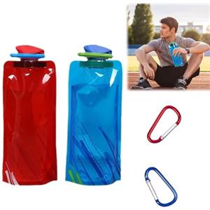 TUKNN Bottiglie Pieghevoli, Bottiglia di Acqua Pieghevole, Bottiglia D'acqua Pieghevole, Riutilizzabile Borraccia Flessibile, Bottiglie di Acqua Pieghevole, Con Moschettone per Viaggi, Escursionismo, 2PCS