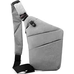 FANDARE Zaino Monospalla da Uomo Antifurto Borsa a Spalla Sling Crossbody Bag Borsa Tracolla Piccolo Zainetto Borsello a Spalla Borse a Zainetto per lavoro Trekking Ciclismo Viaggio Sports Grigio