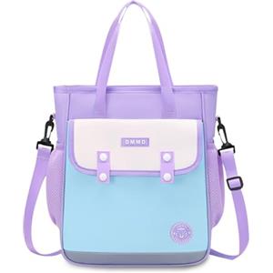 FANDARE 3 in 1 Zainetti per bambini Borsa a tracolla Borsa a mano Zaini Casual Zainetto Scuola per Zaino per Ragazzo Ragazza Color-blocking Zaini scuola Stile britannico Borse da scuola Blu viola