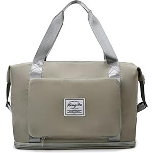 FANDARE Borsone da Viaggio Borsa Palestra Pieghevoli Uomo Donna Borsa Sportiva Weekender Borsone Piscina Grande Borsone Nascita Ospedale Borsa Palestra con Scomparto Scarpe Grigio