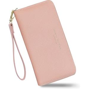 Energather Portafoglio Donna Grande, PU Leather portafogli donna for Women and Girls, Fashion portafoglio donna pelle with Zipper for Travelling, Walking, Dating, Shopping