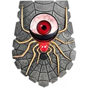 KEELYY Halloween Campanello Occhio di Bue, Occhi Luminosi con Suoni Spaventosi, Decorazione di Halloween per Porta Appeso, Accessorio Spaventoso per Feste, Ragni