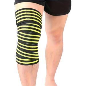 GUTEINTE Fascia Elastica Bendaggio Per Polpaccio Ginocchio Braccio, Supporto Tutore Ginoicchio Avvolgente, Comodo e Traspirante, Per Sport e Dolori Muscolari (1, Giallo)