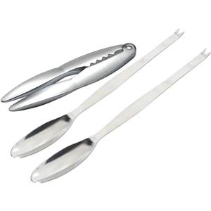 GUTEINTE KIT 3 Pezzi Schiaccianoci in Metallo, per Noci, Mandorle, Nocciole, Anche Uso per Apri Granchio Crostacei Astice, Argento (KIT3PCS-15CM-21CM)