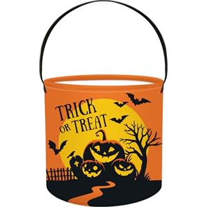 HUUMONSS Halloween Zucca Secchio di Caramelle con Manico per Ragazzi Ragazze Dolce Pieghevole Luna Trick or Treat Borsa per Bambini Decorazione Forniture di Partito