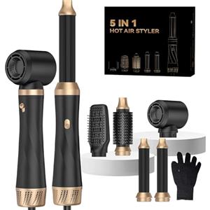 UMIGA 5 in 1 Airstyler Hair Styler Spazzola Soffiante Air Styler set Airbrush Ferro a ricciolo Spazzola Soffiante Spazzola Lisciante per Capelli, Kit di parrucchiere per asciugare