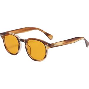 LHSDMOAT Occhiali da sole sportivi vintage anni '70 rotondi UV400 in stile Depp per uomo e donna, occhiali da sole colorati per la guida e i viaggi