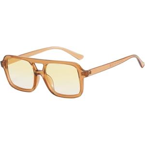 LHSDMOAT Occhiali da sole pilota quadrati retrò anni '70 per donna Uomo Occhiali da sole vintage rettangolari con lenti colorate