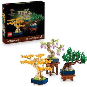 LEGO Botanicals Mini Bonsai - Piante Artificiali di Gingko, Pino Nero, Glicine e 2 Espositori - Kit di Modellismo Fai Da Te - Decorazione per la Casa - Idea Regalo per Adulti - 10373