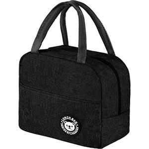 Jewan Piccola Borsa Termica 6L Frigo Porta Pranzo, Borsa per Ufficio, per Escursionismo, Picnic All'aperto, Barbecue (Nero)