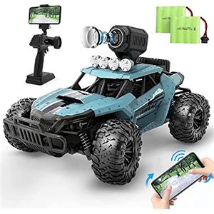 DEERC Auto telecomandata 1:16 RC Truck con fotocamera 1080P Foto WiFi Trasmissione 2.4Ghz 2 Batteria 60 minuti Tempo di riproduzione Offroad Truggy per adulti e bambini (36 W)…