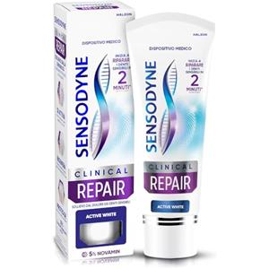 Sensodyne Clinical Repair Active White, Dentifricio per Denti Sensibili, inizia a riparare i Denti Sensibili in 2 minuti*, Effetto Sbiancante, 75ml