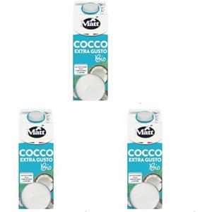 Matt, Cocco Extra Gusto Bio, Bevanda Vegetale, Latte di Cocco Senza Lattosio, Senza Glutine, a Basso Contenuto di Sale, con il 10% di Latte di Cocco Rapè, Ideale per Mantenersi in Forma, 1L