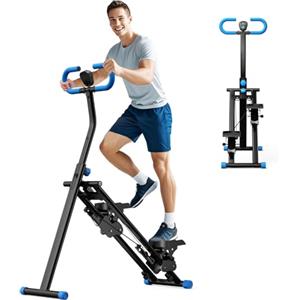 Lischwert 2025 nuovo stepper per la casa, macchina Vertical Climber Stairmaster per allenamento di tutto il corpo, Compact Folding Cardio Esercizio Climber con passo esteso, manubrio e pedali regolabili (nero-1