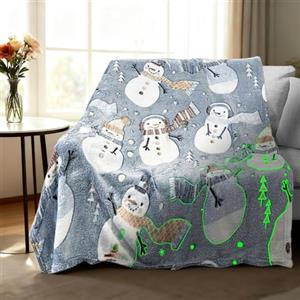 HSGLGNA Coperta morbida per bambini, con unicorno, regalo per ragazze, super morbida e calda, coperta regalo (pupazzo di neve, 130 x 150 cm)