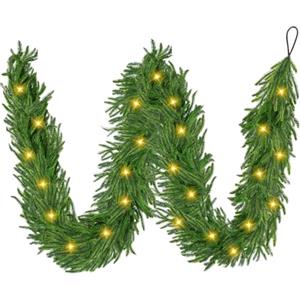 Timiyou Ghirlanda Natalizia con Luci 270cm, Tralcio Natalizio Luminoso con 30 LED, Ghirlanda Natale Artificiale Realistica, Decorazioni Natalizie per Esterno e Interno, per Tavolo/Scale/Pareti/Porta/Camino