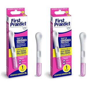 First Praedict CARE for you - First Praedict, Test Precoce di Gravidanza - Test a responso immediato già a 6 giorni prima dell'inizio previsto del ciclo, Nessun'altra marca te lo dice prima, 1 stick per confezione