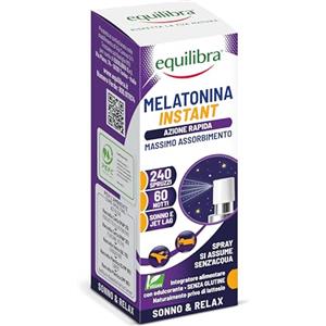 Equilibra Melatonina Liposomiale Spray, Integratore ad Assorbimento Rapido, 240 Spruzzi, 60 Notti, Vegan, per Ridurre il Tempo Richiesto per Prendere Sonno, per il Jet-Lag, Senza Glutine e Lattosio