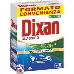 Dixan Classico Pulito Profondo, Detersivo Lavatrice polvere per eliminare le macchie ostinate, formato da 95 lavaggi