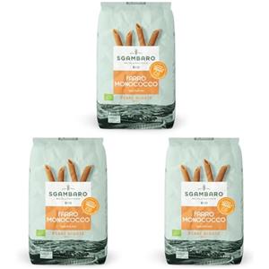 Sgambaro Pasta Bio Penne Rigate N.91-500 g Pasta con Farina di Farro Monococco - Ricca di Antiossidanti, Vitamine e Minerali - Basso Contenuto di Glutine (Confezione da 3)