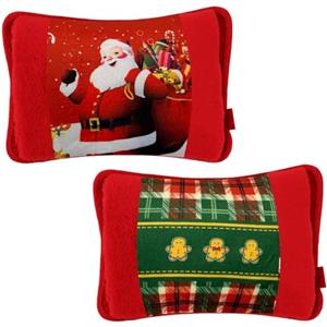 NARCISO 2 Borsa Acqua Calda Elettrica (Disegni Natalizi Scelti tra le Rimanenze del Magazzino) Scaldino Elettrico da Letto Scaldaletto Portatile, Boule Acqua Calda Elettrica (2Pz Disegni Natalizi)