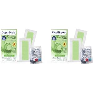 Depilsoap® - Strisce Depilatorie Viso - Indicato Per Pelli Normali - 20 Strisce Depilatorie E 4 Salviettine Post-Depilazione - Formula Arricchita Con Olio Di Avocado E Olio Di Jojoba (Confezione da 2)