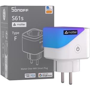 SONOFF S61s Presa Intelligente 16A/3840W - Presa Smart WiFi con Controllo Remoto e Vocale, Smart Timer e Monitoraggio Energetico - Compatibile con Alexa, Google, Apple Home, IFTTT e Matter