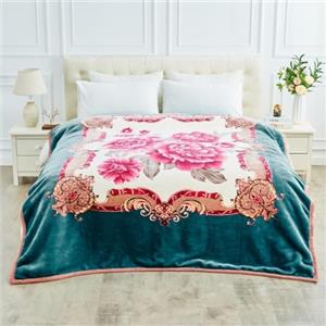 GC GAVENO CAVAILIA Coperta ponderata a 2 strati per adulti, 7 kg, in pile Sherpa, reversibile (200 x 240 cm), motivo floreale, per letto king size, per dormire profondamente, sollievo dall'ansia,