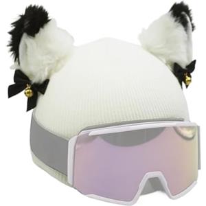 Generic Copri casco da snowboard | per casco con campane orecchie di gatto | Copertura elastica lavabile per casco decorazione per sci snowboard skateboard